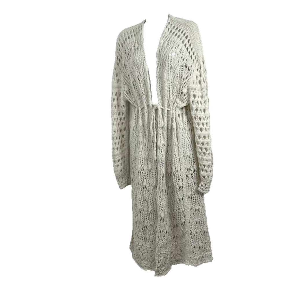 Free People Cream Open-Knit Cardigan